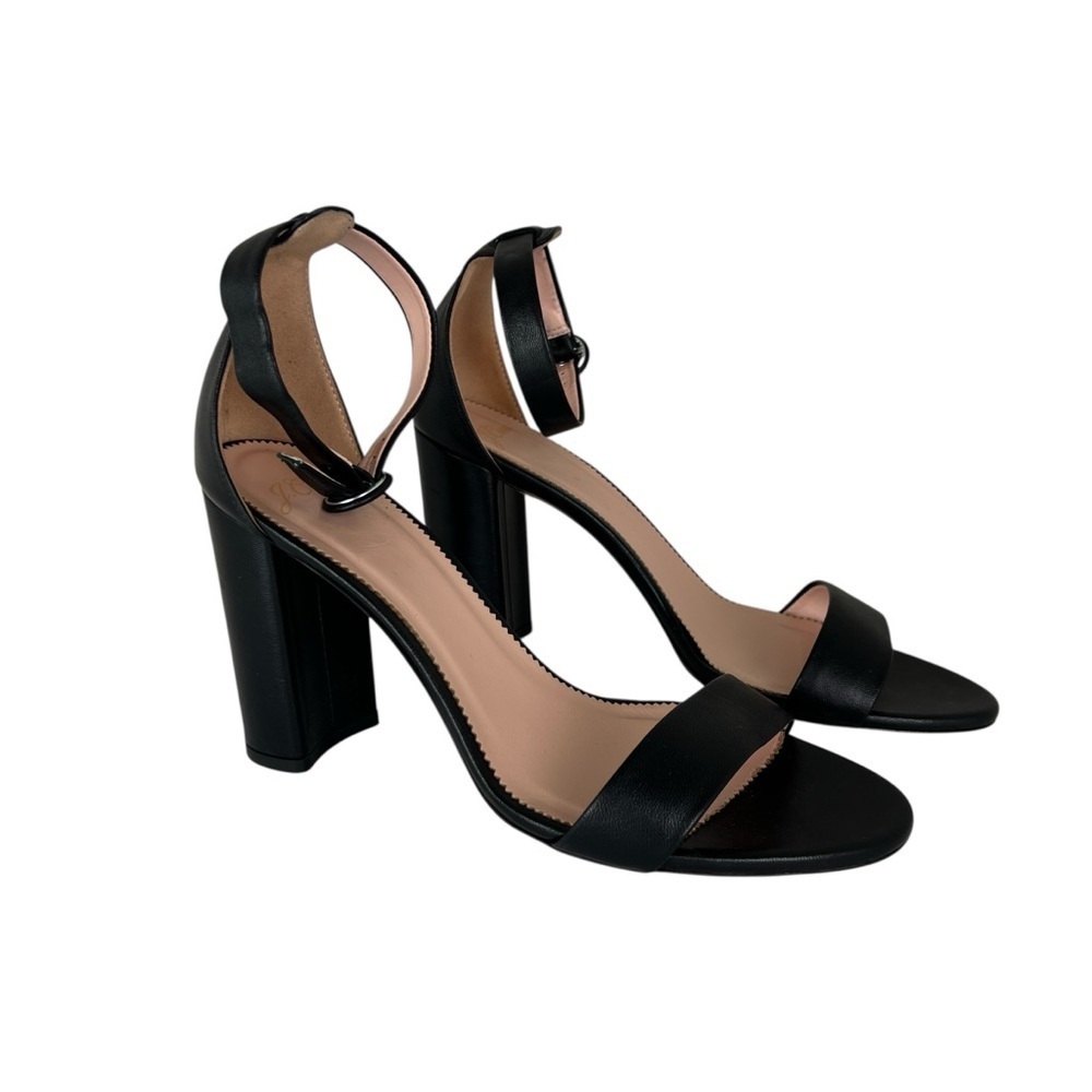 J.Crew Stella Leather Ankle Strap Heels Made In Italy